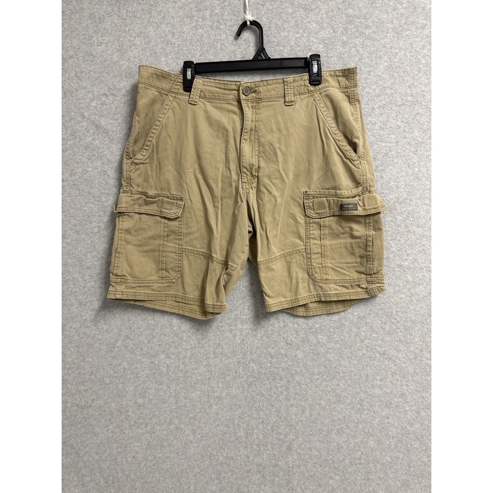 Wrangler Cargo Shorts‎ Mens 36 Brown Cotton Stretch Relaxed Fit Hiking Outdoor